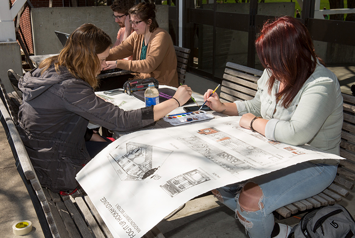 CAP Students work outside