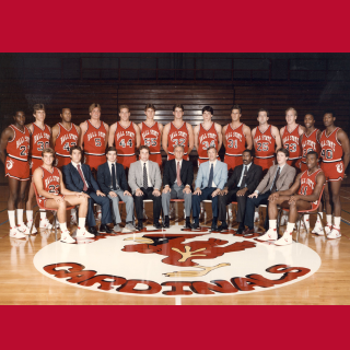 1986 NCAA Men's Basketball Team on Ball State's Court