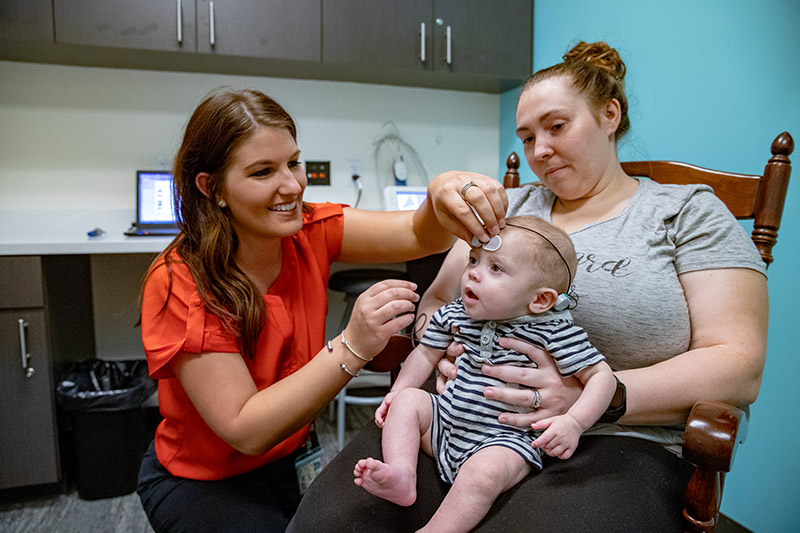 Student working in lab
