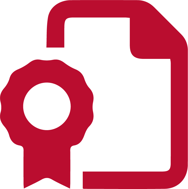 Red circular arrow icon representing a process or cycle 