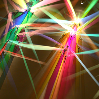 The light painting in Sursa's lobby entitled First Symphony