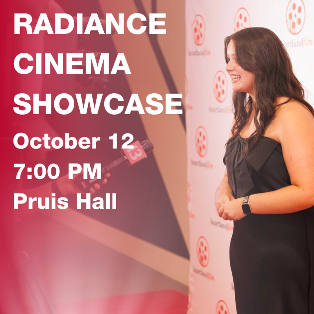 Reagan Moncayo (BFA AO sophomore) on the red carpet at the Heartland Film Festival