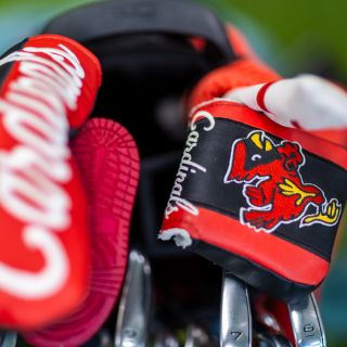 Ball State Golf Bag in red black and white