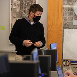 Professor overlooks computers
