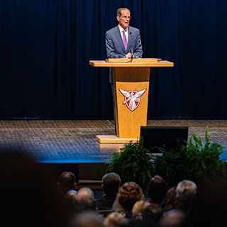 President Mearns at podium