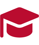 Icon: red graduation cap