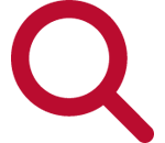 Icon: red magnifying glass