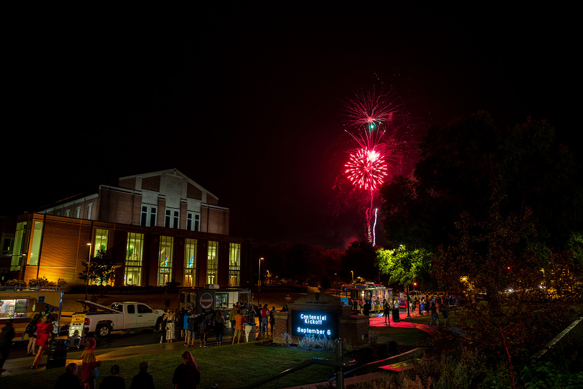 fireworks show at Centennial kickoff event