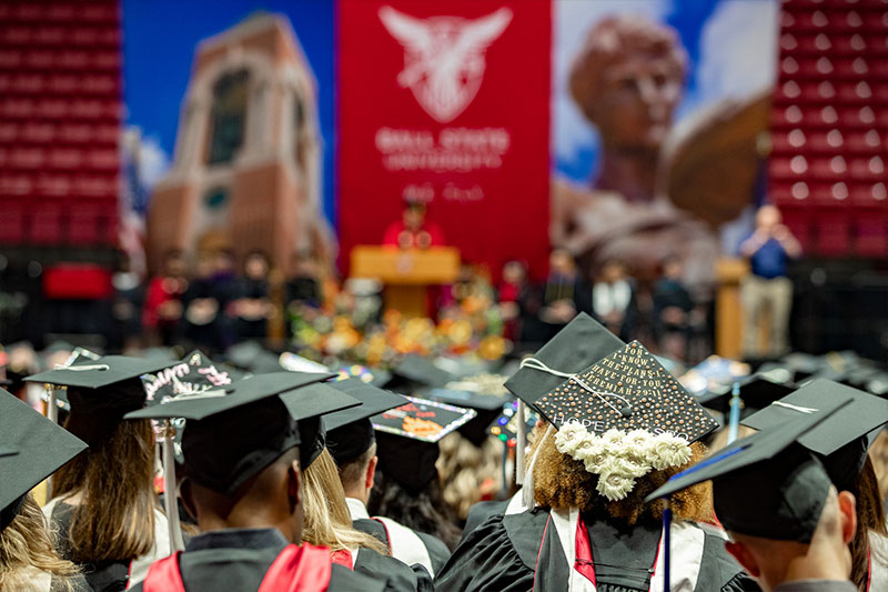 Ball State commencement speaker urges new grads to fly Ball State