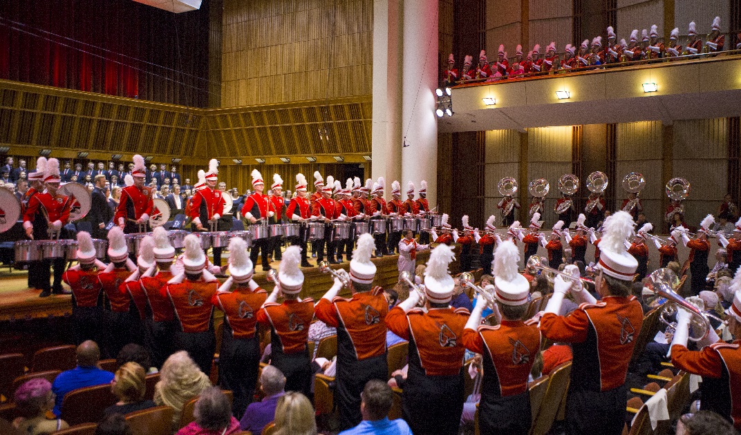 The School of Music Showcase will feature Outstanding Alumni Award recipients, 500 student performers and the "Pride of Mid-America" Marching Band.