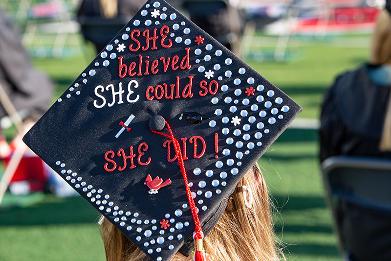 Decorated mortar board
