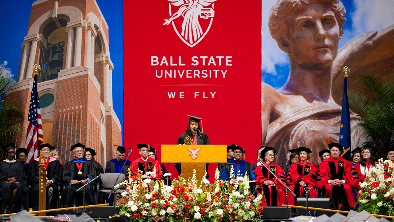 Kayla Davion at podium