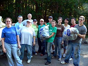 Ball State students at White River