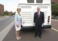 Richard Lugar and President Jo Ann Gora