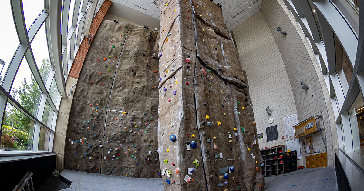 Empty climbing wall