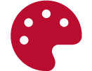 Icon: red paint palette